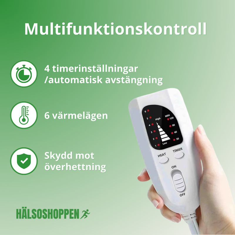 Värmefilt för Rygg, Axlar och Nacke – 6 Temperaturinställningar