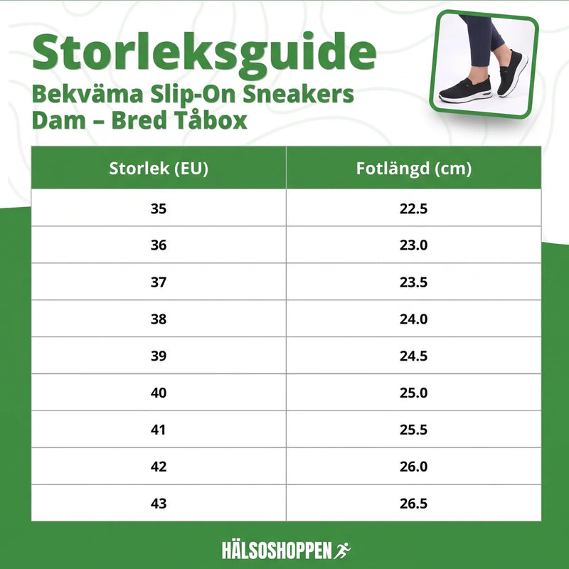 Bekväma Slip-On Sneakers Dam – Bred Tåbox