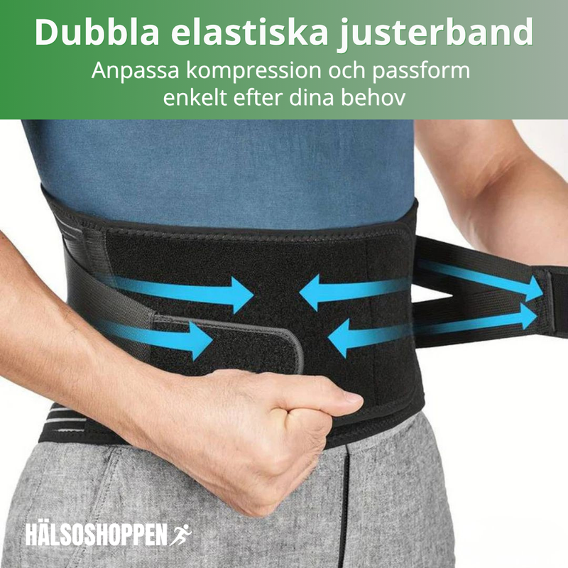 Justerbart ryggbälte med flexibelt material