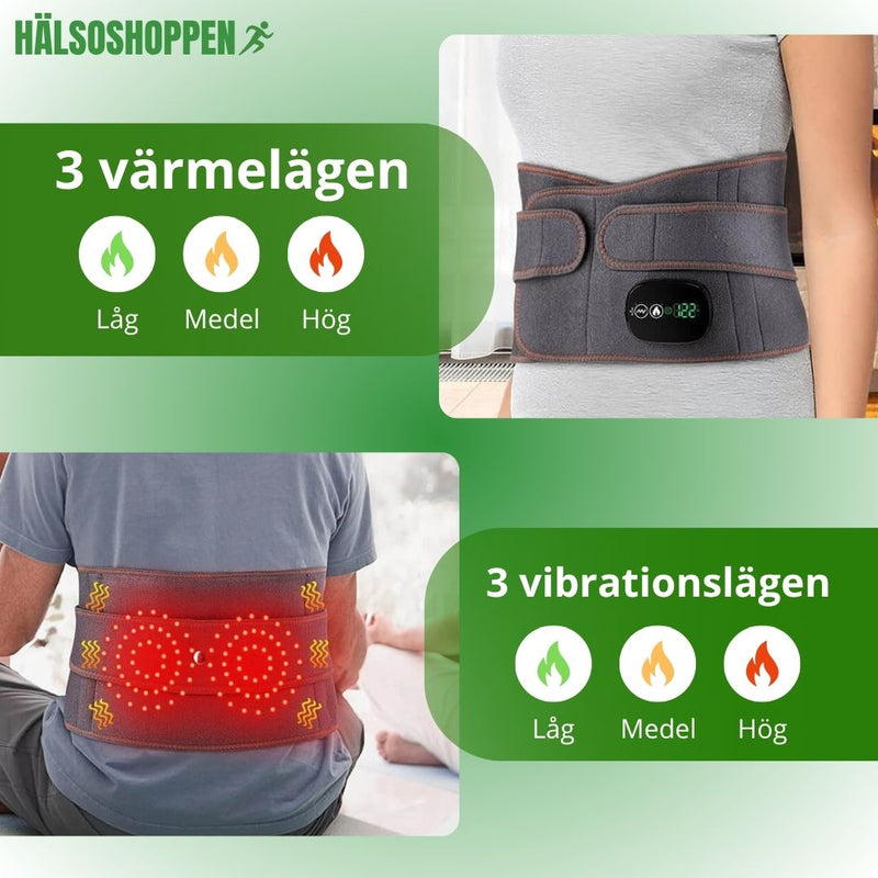 Värmebälte med Rödljus & Vibrationsmassage
