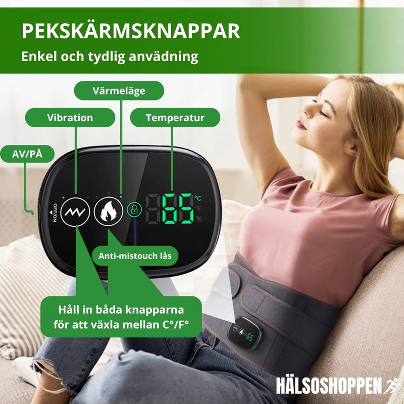 Värmebälte med Rödljus & Vibrationsmassage