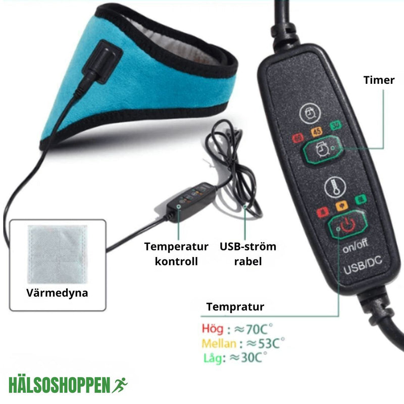 Elektriskt Nackstöd med Värme – Justerbar Temperatur och Timer