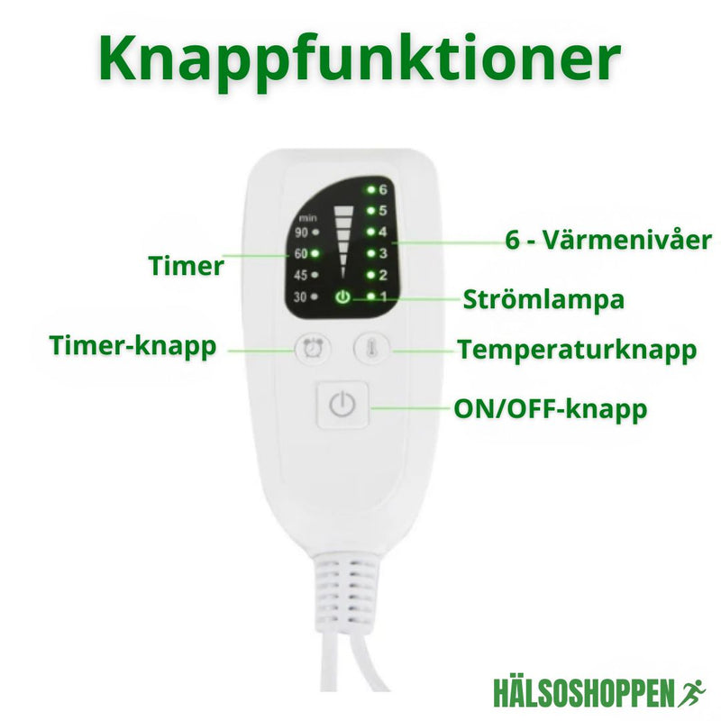 Stor värmedyna 40 x 76 cm inkl timer