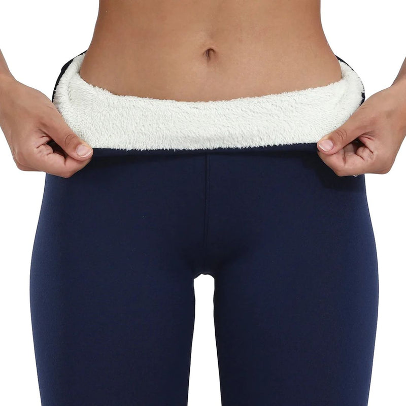 leggings Dam – Fodrade Värmetights med Fleece & Hög Midja