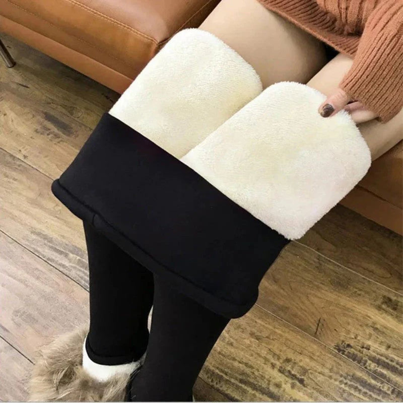 leggings Dam – Fodrade Värmetights med Fleece & Hög Midja
