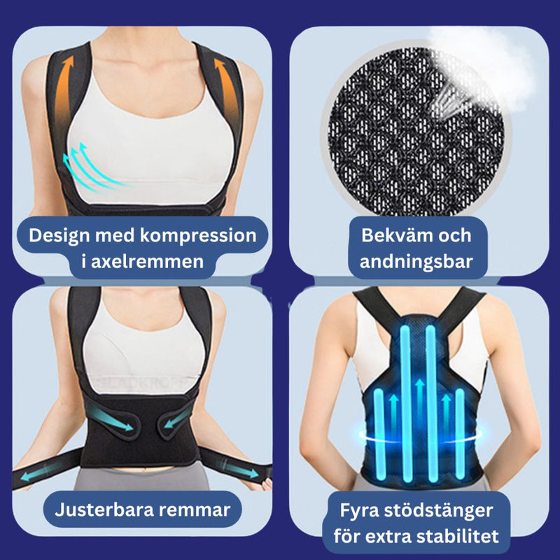 Hållningsstöd för Rygg och Axlar – Justerbart och Andningsbart