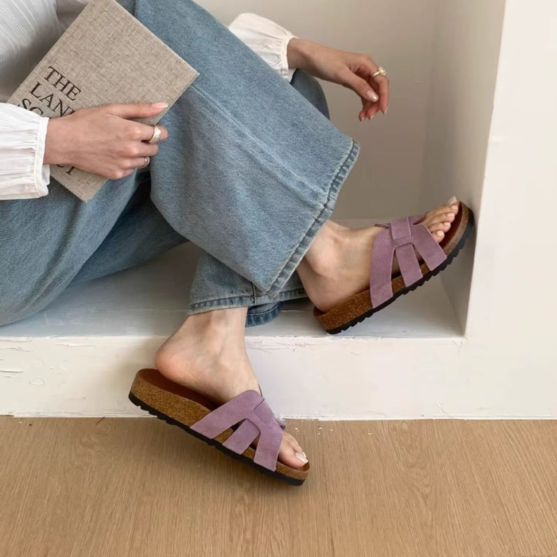 Sandaler med spännremdesign för damer