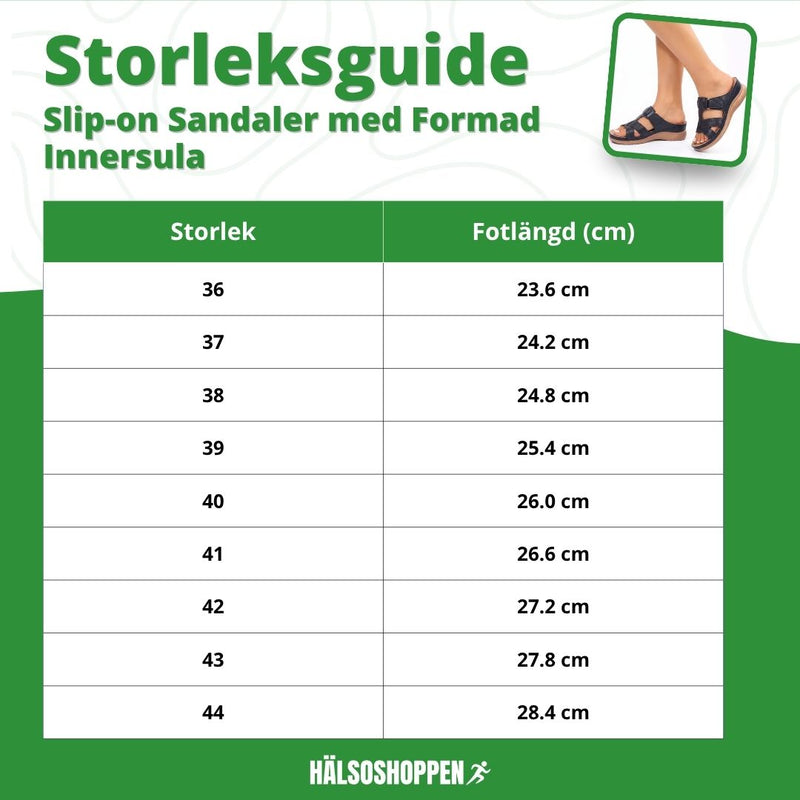 Slip-on Sandaler med Formad Innersula – Komfort & Stil för Kvinnor