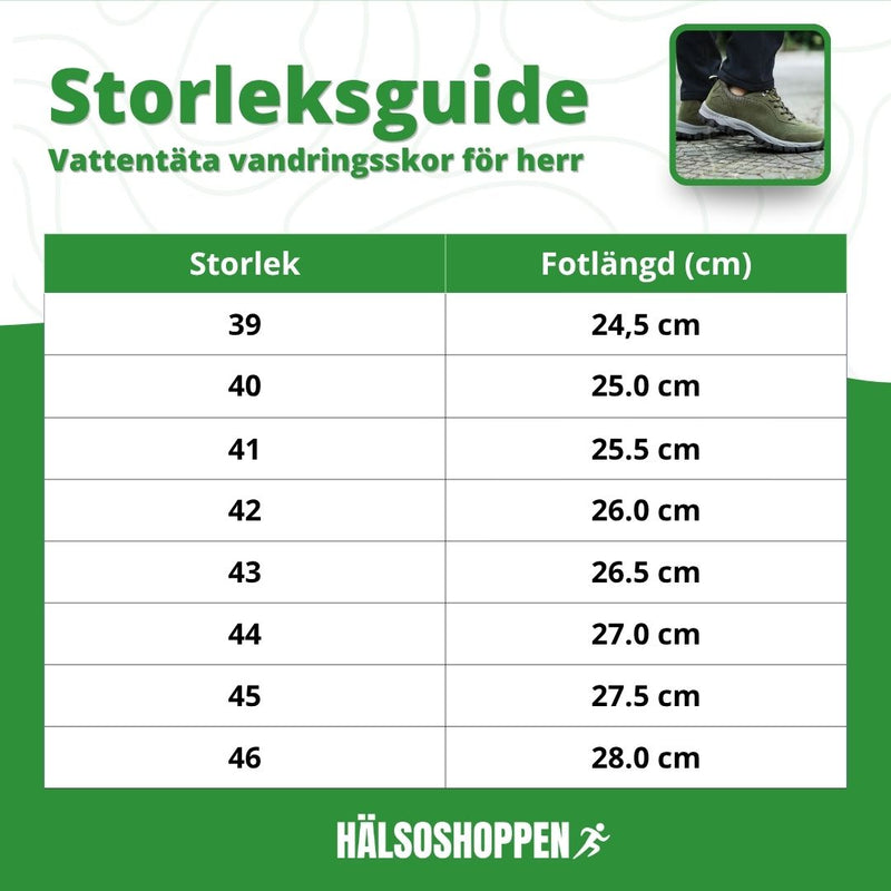 Vattentäta vandringsskor för herr