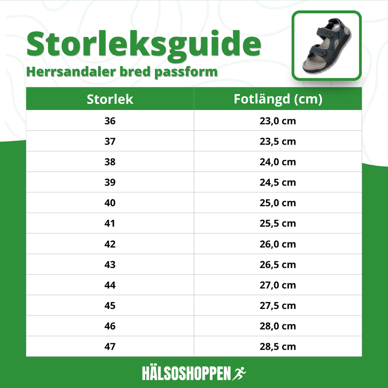 Herrsandaler i Läder med Bred Passform