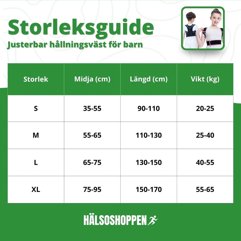 Justerbar hållningsväst för barn