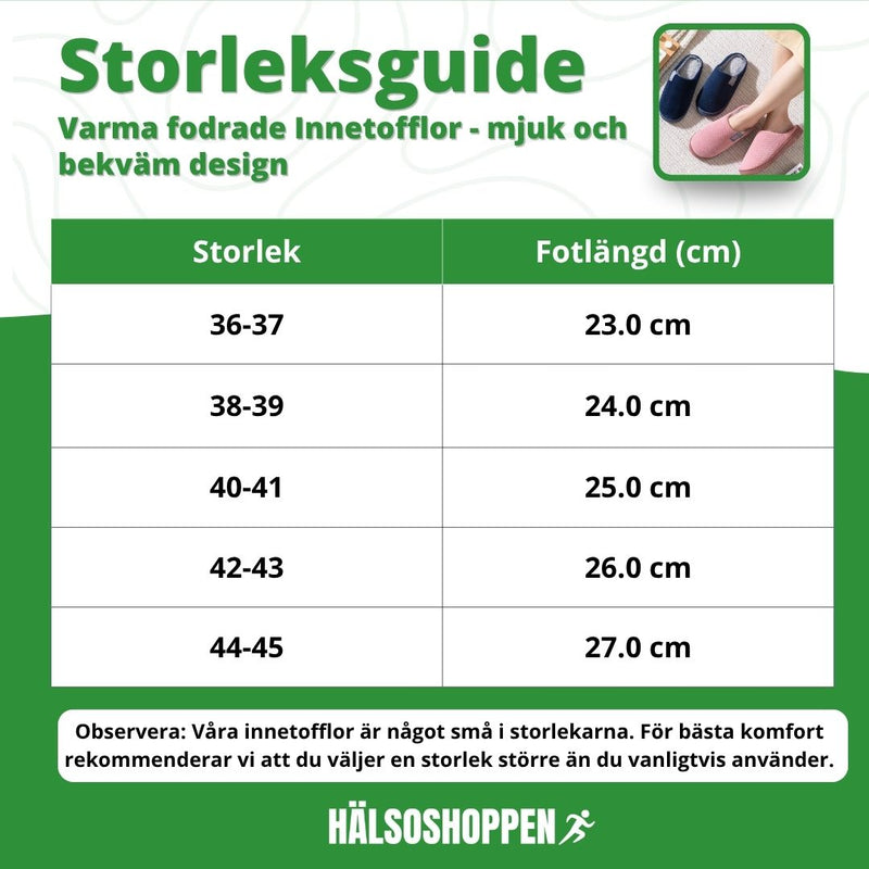 Varma fodrade Innetofflor – mjuk och bekväm design