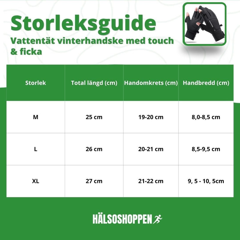 Vattentäta handskar med touch & ficka