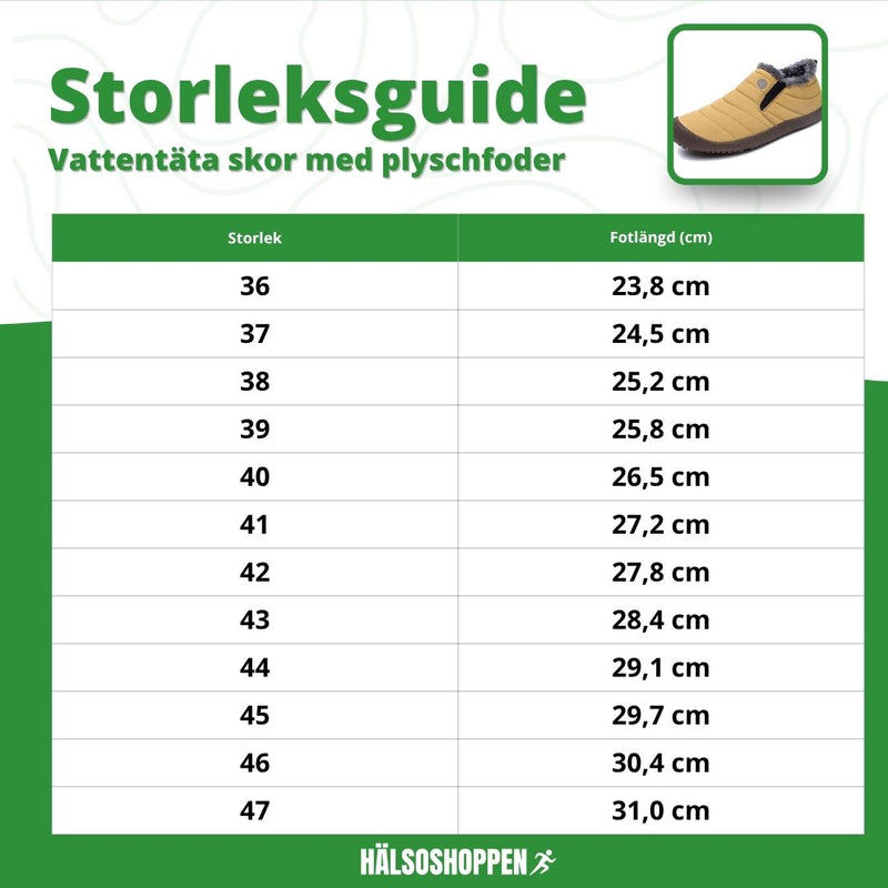 Vattentäta skor med plyschfoder