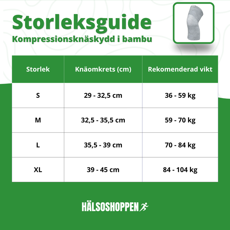 Kompressionsknäskydd i bambu – mjukt & flexibelt