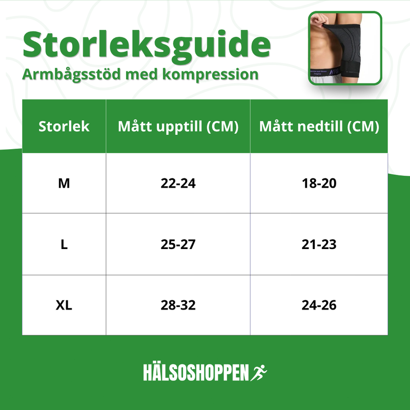 Armbågsstöd med justerbar passform och flexibel design