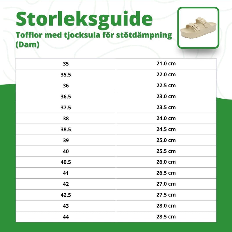 Tofflor med tjocksula för stötdämpning (Dam)