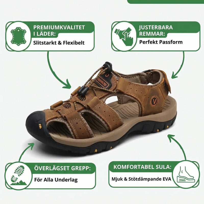 Vandringssandaler för män | Friluftssandal & Hiking Sandal Herr | Komfortabel Sula