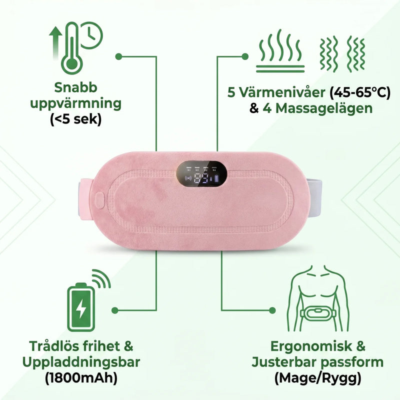 Värmekudde med Massage – Justerbar Värme och Vibration för Komfort