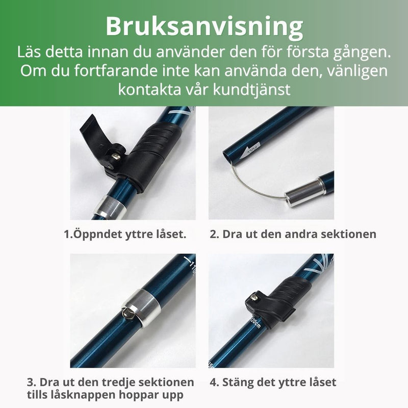 Hopfällbara Gångstavar – Justerbara & Lättvikt för Promenad