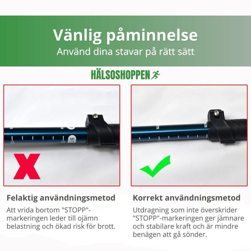 Hopfällbara Gångstavar – Justerbara & Lättvikt för Promenad