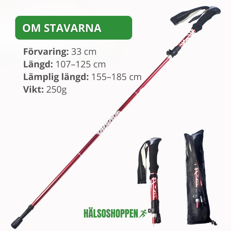 Hopfällbara Gångstavar – Justerbara & Lättvikt för Promenad